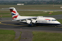 G-BZAU @ EDDL - BAe146 British Airways - by Triple777