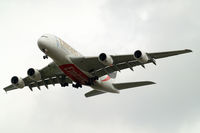 A6-EDY @ EGLL - Airbus 380-861 [106] (Emirates Airlines) Home~G 01/07/2013. On approach 27R. - by Ray Barber