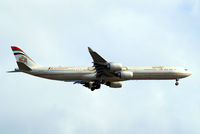A6-EHE @ EGLL - Airbus A340-642X [829] (Etihad Airways) Home~G 01/07/2013. On approach 27L. - by Ray Barber