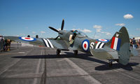 N969SM @ KRDG - Jim Beasley's stunning late-model Spitfire at the 2014 World War II Weekend. - by Daniel L. Berek