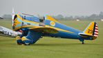 N3378G @ EGSU - 1. N3378G 'Peashooter' emerging from the mist at The Flying Legends Air Show, IWM Duxford. July,2014. - by Eric.Fishwick