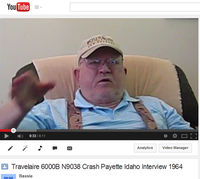 N9038 - Video of an interview with the pilot of N9038 ( Harold Gene Crosby) describing the emergency landing in 1964 that left the TravelAire in the Payette River.https://www.youtube.com/watch?v=9RXVWJhpXHg - by baxsie