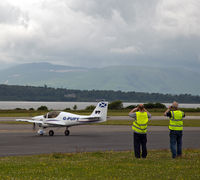 G-PUPY @ EGEO - G-PUPY attracts attention as she departs from Oban Airport. - by Jonathan Allen