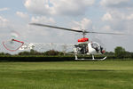 G-GGTT @ EGBR - Agusta AB-47G-4A at The Real Aeroplane Company's Biplane and Open Cockpit Fly-In, Breighton Airfield, June 1st 2014. - by Malcolm Clarke