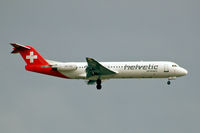 HB-JVG @ EGLL - Fokker F-100 [11478] (Helvetic Airways) Home~G 05/07/2014. On approach 27L. - by Ray Barber