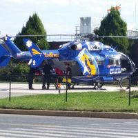 N522ME @ DE26 - John Hopkins Lifeline Eurocopter EC145 on patient delivery to Christiana Hospital in Newark Delaware. - by George A.Arana