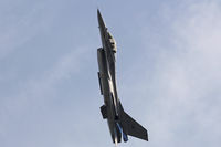 J-631 @ EGVA - RIAT 2014, Royal Netherlands Air Force, 323 Squadron, Leeuwarden based, Fighting Falcon, seen going ballistic over the domestic Site at RAF Fairford.