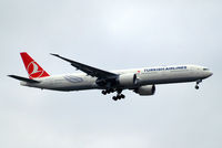 TC-JJI @ EGLL - Boeing 777-3F2ER [40709] (THY Turkish Airlines) Home~G 24/01/2011. On approach 27L. - by Ray Barber