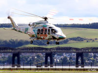 ZS-EOS @ EGPN - A Close-up of the colour scheme as ZS-EOS lifts off from Dundee Riverside EGPN - by Clive Pattle