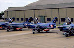 MM6250 - Fiat G-91PAN number 3 of the Italian Air Force's demonstration team Frecce Tricolori at the 1981 Intn'l Air Tattoo at RAF Greenham Common. - by Peter Nicholson