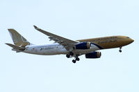 A9C-KA @ EGLL - Airbus A330-243 [276] (Gulf Air) Home~G 01/08/2014. On approach 27L. Now with 2014 Formula 1 Bahrain Grand Prix titles. - by Ray Barber