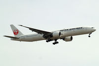 JA743J @ EGLL - Boeing 777-346ER [36130] (Japan Airlines) Home~G 01/08/2014. On approach 27L. - by Ray Barber