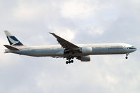 B-KQB @ EGLL - Boeing 777-367ER [39235] (Cathay Pacific Airways) Home~G 01/08/2014. On approach 27L. - by Ray Barber