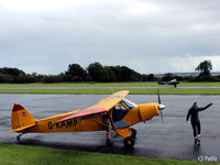 G-KAMP @ EGPJ - Wave goodbye to fellow Cub G-BWEZ - by Clive Pattle