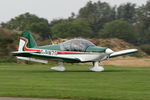 G-BWZG @ EGBR - Robin R-2160 at the Real Aeroplane Company's Helicopter Fly-In, Breighton Airfield, North Yorkshire, September 21st 2014. - by Malcolm Clarke