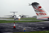 G-CCGS @ EGPN - Unmarked Flybe/Loganair Dornier undergoes engine taxi trials at Dundee - by Clive Pattle