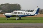 G-BOYV @ EGBR - Piper PA-28R-201T Turbo Arrow III at the Real Aeroplane Club's Helicopter Fly-In, Breighton Airfield, North Yorkshire, September 21st 2014. - by Malcolm Clarke