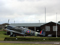 EP121 - Spitfire FSM on display outside the former Station HQ at RAF Montrose, Angus, now housing a museum operated by the Montrose Air Station Heritage Centre. - by Clive Pattle