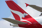 VH-OQL @ DFW - First scheduled A380 flight to DFW Ariport - by Zane Adams