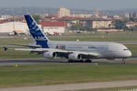 F-WWDD @ LFBO - Airbus A380-861, Taxiing after landing, Toulouse Blagnac Airport (LFBO-TLS) - by Yves-Q