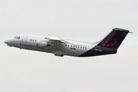 OO-DJZ @ LFBO - BAE Systems Avro 146-RJ85, Take off Rwy 32L, Toulouse Blagnac Airport (LFBO-TLS) - by Yves-Q