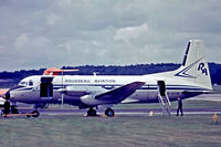 G-AYIR @ EGLF - Avro 748 Srs.2A/264 [1681] (Rousseau Aviation) Farnborough~G 13/09/1970. From a slide. - by Ray Barber
