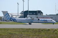 G-JECG @ LFRB - De Havilland Canada DHC-8-402Q Dash 8, Taxiing to boarding ramp, Brest-Bretagne Airport (LFRB-BES) - by Yves-Q