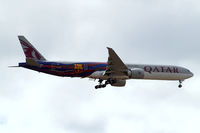 A7-BAE @ EGLL - Boeing 777-3DZER [36104] (Qatar Airways) Home~G 19/08/2014. on approach 27L. - by Ray Barber