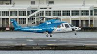 C-GHJW @ CBC7 - Helijet lifting off from Vancouver Harbour Heliport. - by M.L. Jacobs
