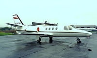 OE-FNP @ EBLG - Cessna Citation I [500-0100] Liege~OO 13/09/1985. From a slide - by Ray Barber