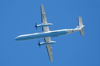 G-JECG @ LFRB - De Havilland Canada DHC-8-402Q Dash 8, Final approach rwy 07R, Brest-Bretagne airport (LFRB-BES) - by Yves-Q