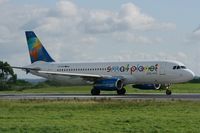 SP-HAC @ LFRB - Airbus A320-233, Take off rwy 25L, Brest-Bretagne airport (LFRB-BES) - by Yves-Q