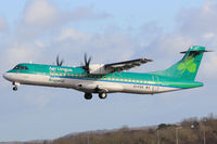 EI-FAX @ EGFF - ATR 72-600, Aer Lingus Regional, operated by Stobart Air, previously F-WWER, callsign Stobart 91CW, seen departing runway 30 at EGFF, en-route to  Dublin. - by Derek Flewin