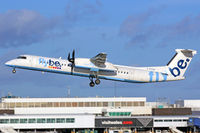 G-ECOO @ EGFF - Dash 8, Flybe, callsign Jersey 6MA, previously F-FUOH, seen departing runway 30, en-route to Belfast City. - by Derek Flewin