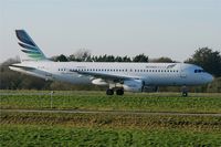 YL-LCL @ LFRB - Airbus A320-214, Taxiing to holding point rwy 25L, Brest-Bretagne airport (LFRB-BES) - by Yves-Q