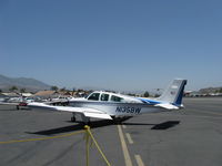 N135BW @ SZP - 1984 Beech F33A BONANZA, Continental IO-520-B 285 Hp, taxi to transient line - by Doug Robertson