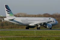 YL-LCL @ LFRB - Airbus A320-214, Taxiing to holding point rwy 25L, Brest-Bretagne airport (LFRB-BES) - by Yves-Q