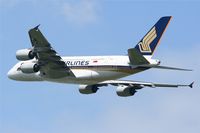 9V-SKP @ LFPG - Airbus A380-841, Take off rwy 27L, Roissy Charles De Gaulle airport (LFPG-CDG) - by Yves-Q