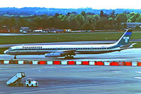 N4864T @ EGKK - Douglas DC-8-73CF [46059] (Transamerica) Gatwick~G (date unknown). From a slide. - by Ray Barber