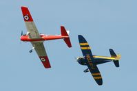 F-AZQZ @ LFRU - De Havilland DHC-1 Chipmunk T.10, On display, Morlaix-Ploujean airport (LFRU-MXN) air show 2014 - by Yves-Q