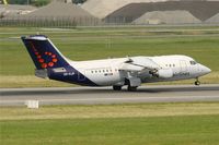 OO-DJP @ LFBO - British Aerospace Avro 146-RJ85, Landing rwy 14R, Toulouse-Blagnac Airport (LFBO-TLS) - by Yves-Q