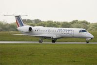 F-GUBG @ LFRB - Embraer EMB-145MP , Taxiing to holding point rwy 25L, Brest-Bretagne Airport (LFRB-BES) - by Yves-Q