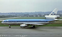 PH-DTC @ LSZH - McDonnell-Douglas DC-10-30 [46552] (KLM Royal Dutch Airlines) Zurich~HB 10/09/1981. From a slide. - by Ray Barber