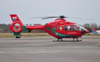 G-WASC @ EGFH - Mid-Wales based Wales Air Ambulance helicopter (Helimed 59) visiting Swansea Airport. - by Roger Winser