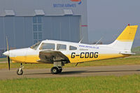 G-CDDG @ EGFF - Visiting Cherokee Warrior II, Aeros, Wellesbourne Mountford based, previously HB-PLU, G-CDDG, seeked parked up. - by Derek Flewin