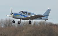 G-CGHM @ EGFH - Visiting PA-28 departing Runway 22. - by Roger Winser
