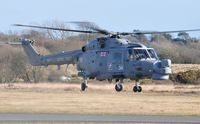 ZD261 @ EGFH - Visiting Royal Navy Lynx helicopter coded 314 of 815 NAS. Brought up to HMA.8SRU standards. - by Roger Winser
