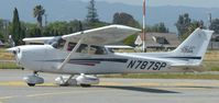 N787SP @ KRHV - A local 2001 Cessna 172SP stuck on taxiway Y with a flat tire. - by Chris L.