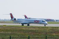 F-HMLN @ LFRB - Canadair Regional Jet CRJ-1000, Taxiing to boarding area, Brest-Bretagne airport (LFRB-BES) - by Yves-Q