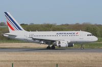 F-GUGK @ LFRB - Airbus A318-111, Reverse thrust landing rwy 07R, Brest-Bretagne airport (LFRB-BES) - by Yves-Q